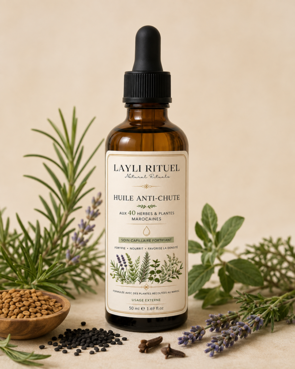 Huile Anti-Chute aux 40 Herbes Marocaines